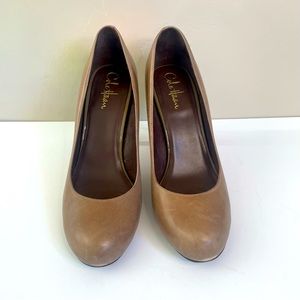 Cole Haan Pump Heels Neutral Brown Classic Leather Round Toe
